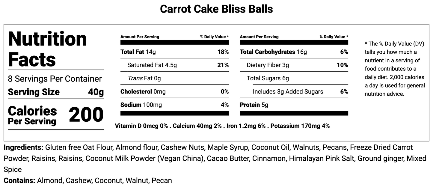 carrot cake bliss balls