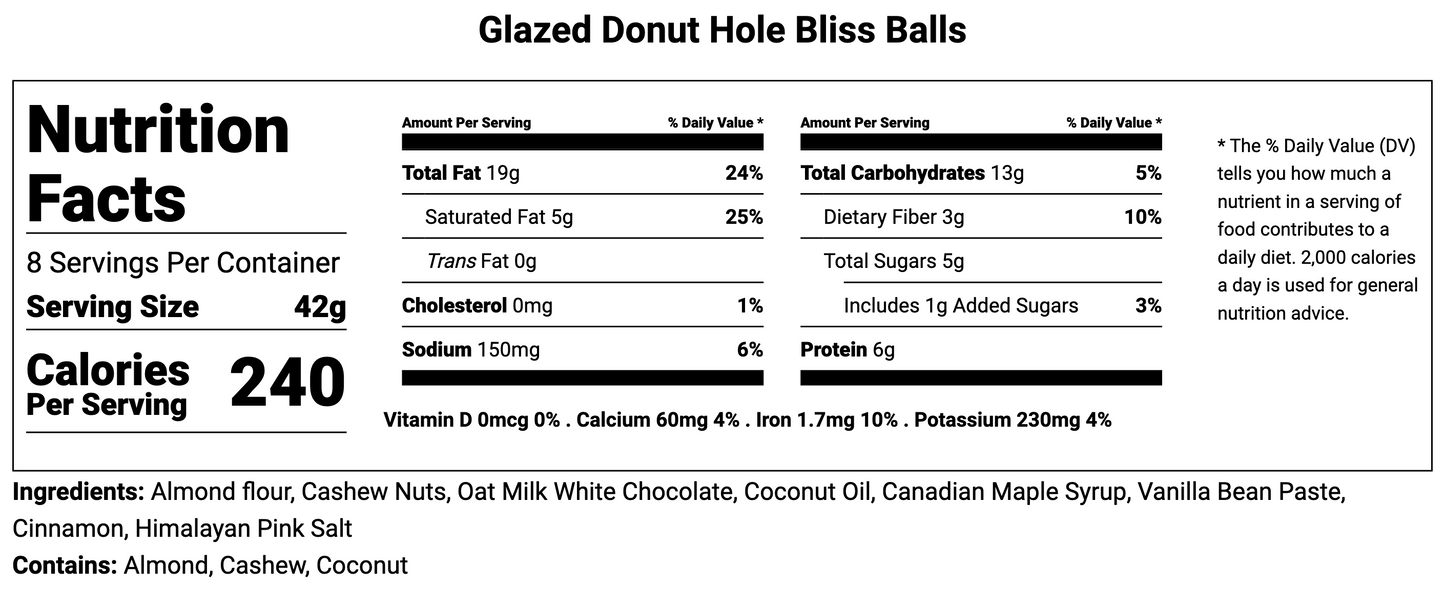 glazed donut hole bliss balls